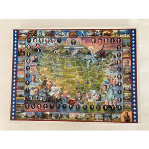 White Mountain United States Presidents 1000 Pc Jigsaw Puzzle 24"x30" Complete